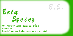 bela szeicz business card